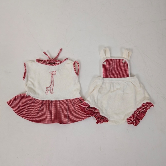 Free With Purchase - 90s Onesie & Dress Set Plaid Gingham Giraffe - Picture 3 of 8